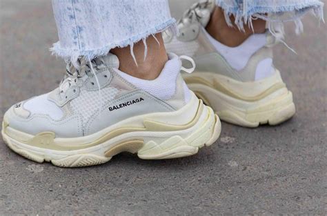 chunky white dad sneakers